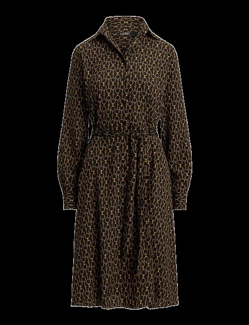 Lauren Ralph Lauren | Chain-Print Crepe Shirtdress | 34