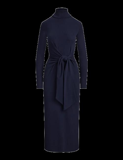 Lauren Ralph Lauren | Tie-Front Cotton-Blend Turtleneck Dress | XS