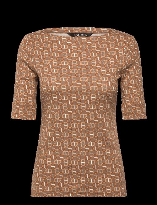Lauren Ralph Lauren | Geo-Print Stretch Cotton Boatneck Tee | XS