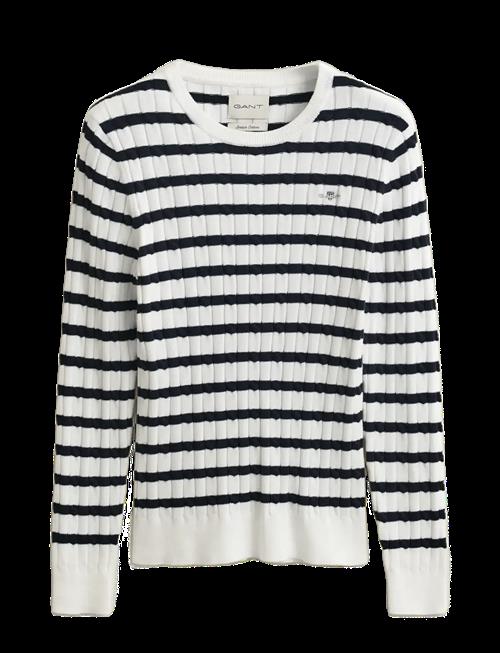 Gant | Stretch Cotton Cable Stripe C-Neck | XS