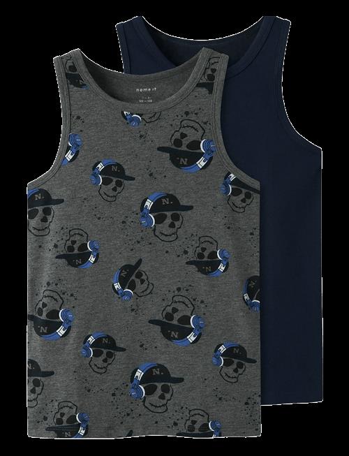 name it | Nkmtank Top 2P Dark Grey Mel Skull Noos | 86