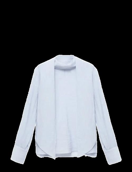 Mango | Textured Blouse With Foulard | L