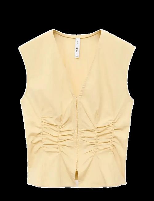 Mango | Gathered Cotton Blouse | S