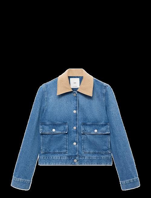 Mango | Corduroy Collar Denim Jacket | L