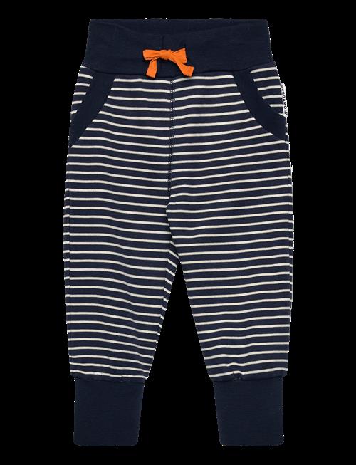Geggamoja | Long Pants Navy Beige Stripe | 134/140