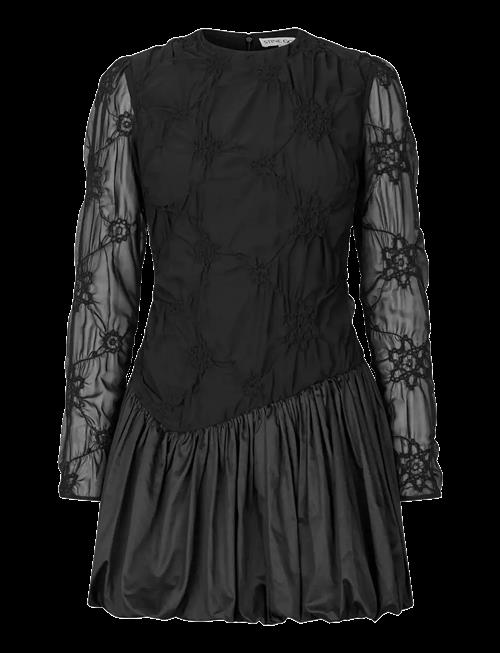 STINE GOYA | Smocked Cotton Mix, Balloon Long Sleeve Short Dress | S