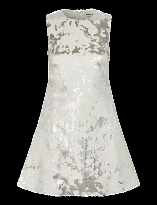 STINE GOYA | Metallic Woven Jacquard, Kick Pleat Mini Dress | XS