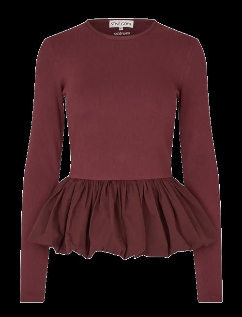 STINE GOYA | Rib / Light Cotton, Long Sleeve Balloon Top | S
