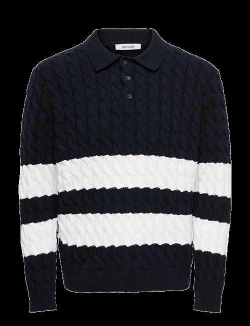 ONLY & SONS | Onskicker Life Rlx  Ls Cabel Polo Knit | L