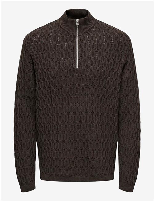 ONLY & SONS | Onsleonard Life Reg 7 Half Zip Knit Cs | L