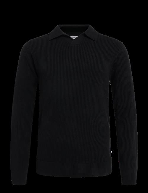 Lindbergh | Ribbed L/S V-Neck Poloribbed L/S V-Neck Polo | M