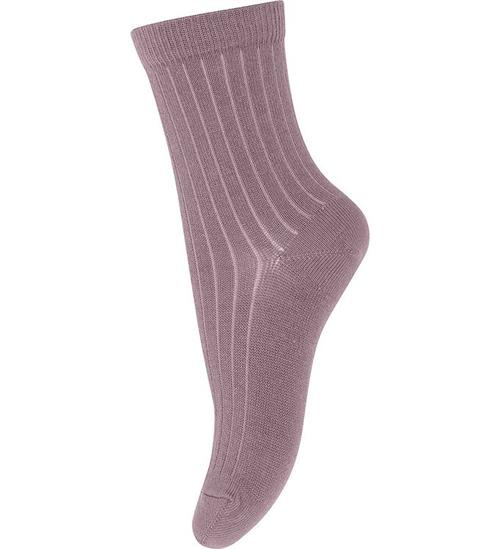 MP Strømper - Uld - Rib - Dark Purple Dove