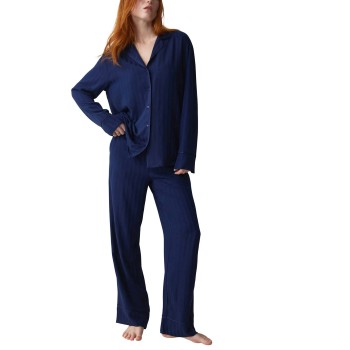 Triumph Amourette Jacquard PW Pyjama Set Marineblå viskose 38 Dame