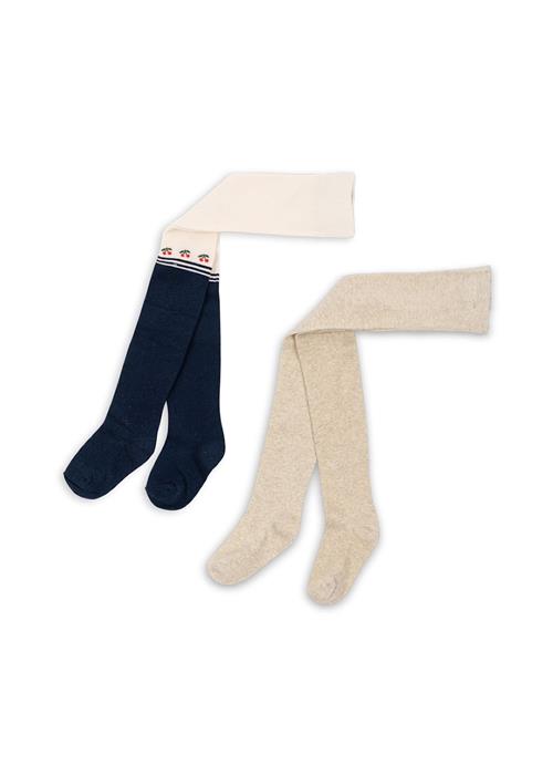 Konges Sløjd Cherry Lurex 2-pak Strømpebukser Cherry Mix  Cherry Mix 80/86 cm  Beige  80/86 cm  Piger