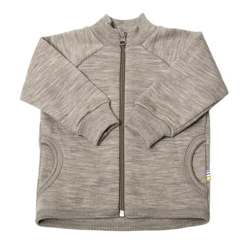 Joha Uldcardigan Med Lynlås Sesame Melange  Sesame Melange-90 cm Uld Beige  90 cm  Drenge, Piger