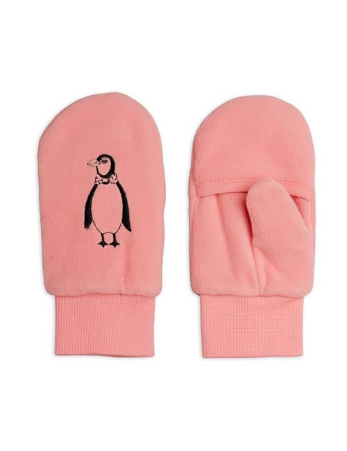 Mini Rodini Penguin Vanter I Mikrofleece Pink  Pink 2-5 Y  Lyserød  2-5 år  Piger