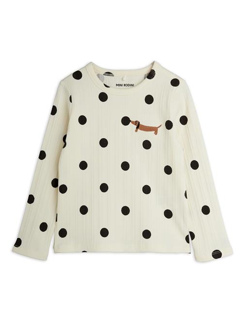 Mini Rodini Dots Aop Dog Ls Tee Off-white Off-white 80/86 cm  Hvid  80/86 cm  Drenge, Piger