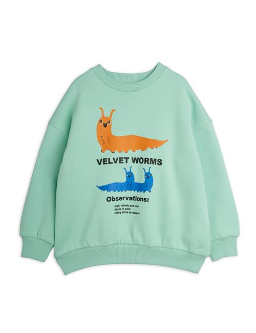 Mini Rodini Velvet Worms Observations Sp Sweatshirt Green Green 116/122 cm  Grøn  116/122 cm  Drenge, Piger