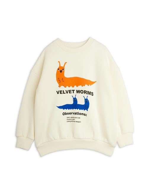 Mini Rodini Velvet Worms Observations Sp Sweatshirt Off-white Off-white 116/122 cm  Hvid  116/122 cm  Drenge, Piger