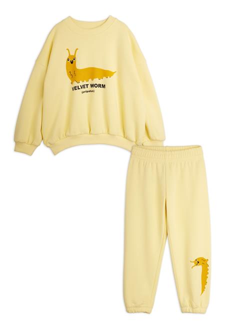 Mini Rodini Velvet Worm Sp Sweat Set Yellow Yellow 56/62 cm  Gul  56/62 cm  Drenge, Piger
