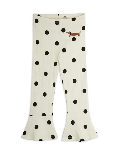 Mini Rodini Dots Aop Dog Flared Trousers Off-white Off-white 140/146 cm  Hvid  140/146 cm  Drenge, Piger