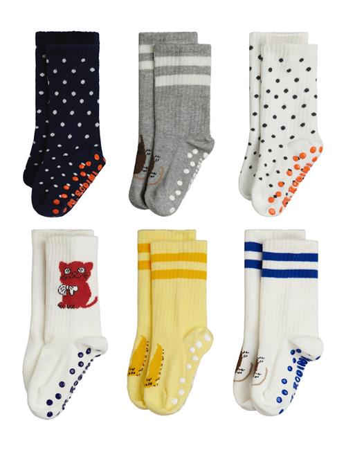 Mini Rodini Kitten 6-Pack Anti-Slip Socks Multi Multi 24-27 EU  Hvid  24-27 EU  Drenge, Piger