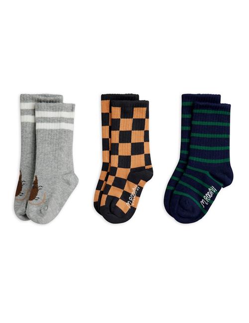 Mini Rodini Chess Check 3-Pack Socks Multi Multi 32-35 EU  Hvid  32-35 EU  Drenge, Piger