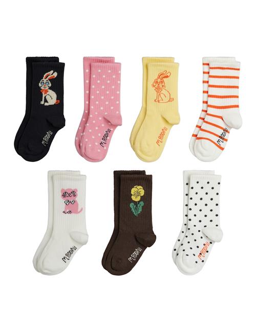 Mini Rodini Rabbit 7-Pack Socks Multi Multi 36-39 EU  Hvid  36-39 EU  Drenge, Piger