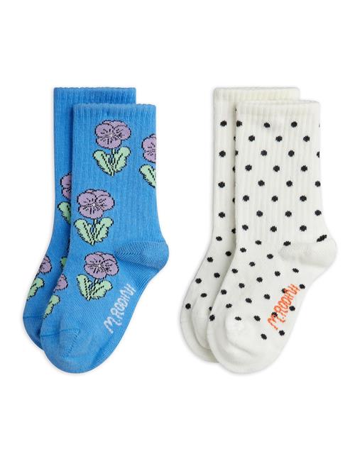 Mini Rodini Violas 2-Pack Socks Multi Multi 28-31 EU  Blå  28-31 EU  Drenge, Piger