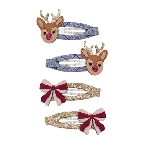 Mimi & Lula 4 Clic Clacs - Rudolph and Bow Christmas Rudolph and Bow Christmas-One Size  Blå  One Size 3-8 Years Piger