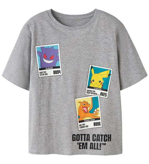 Name it T-shirt - NkmSebast - Pokemon - Grey Melange