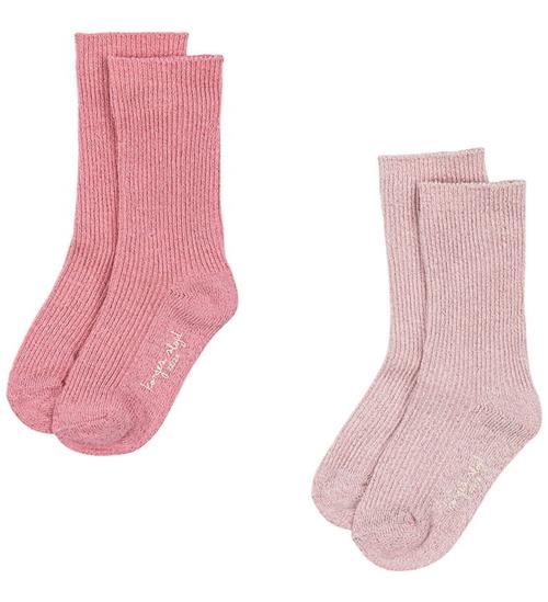 Konges Sløjd Strømper - 2-pak - Rib - Rose Mix m. Glitter