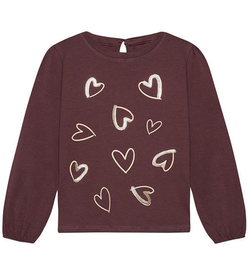 Minymo Bluse - Huckleberry m. Guld Hjerter