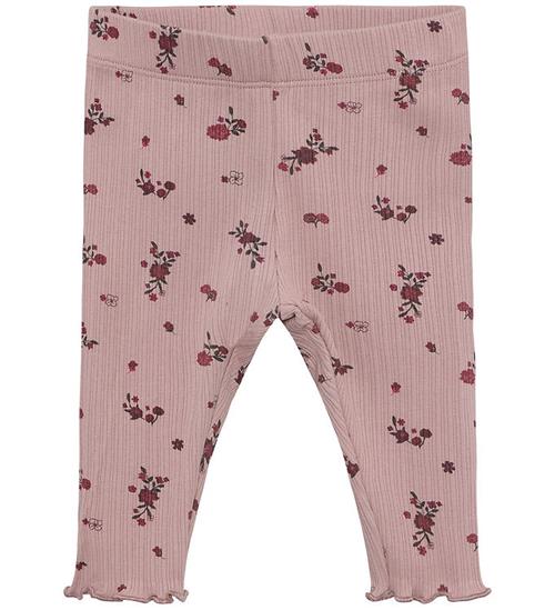 Minymo Leggings - Rib - AOP - Fawn