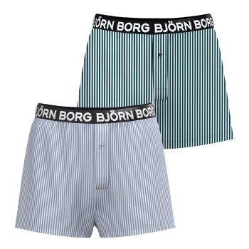 Björn Borg 2P Cotton Stretch Woven Boxer Shorts Blåstribet bomuld Large Herre