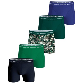 Björn Borg 5P Multi Cotton Stretch Boxer Blå/Grøn bomuld XX-Large Herre
