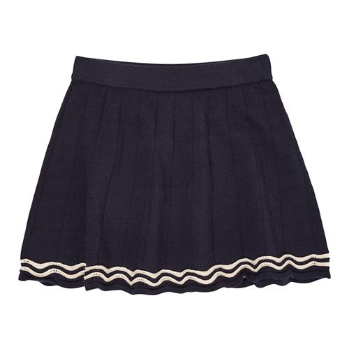 Copenhagen Colors GOTS Strikket Tennisnederdel Navy Cream 98 cm  Blå  98 cm  Piger