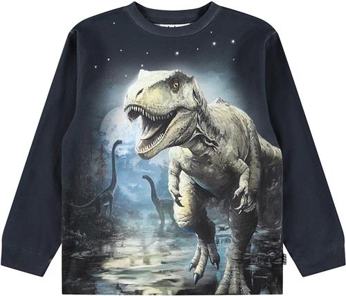 Molo Rube T-Shirts Long Sleeves Moonlight Rex Moonlight Rex 98 cm  Blå  98 cm  Drenge