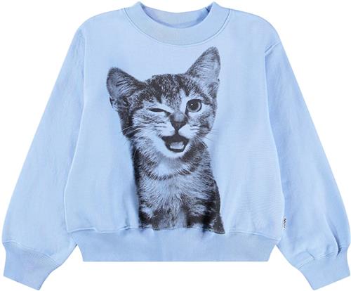 Molo Marge Sweat Shirt Blue Kitten Blue Kitten 116 cm  Blå  116 cm  Piger