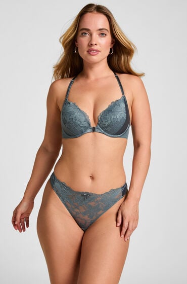 Hunkemöller Highleg Thong Viktoria Blå