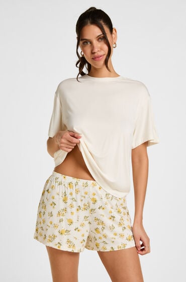 Hunkemöller Pyjamas Sæt Daisy Hvid