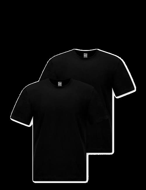 Schiesser | Short-Sleeve Jersey T-Shirt, 2-Pack, Round Neck, Black - American T-Shirt | L