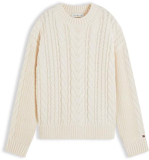 Tommy Hilfiger Striktrøje Ivory Petal  Ivory Petal 10 Y  Hvid  10 år  Drenge, Piger