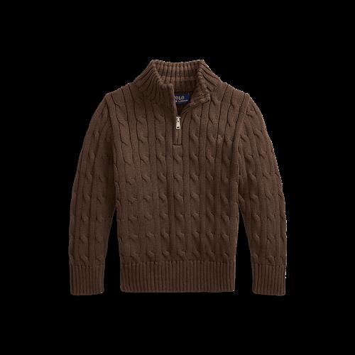 Ralph Lauren Trøje Med Halv Lynlås Nutmeg Brown  Nutmeg Brown M  Brun  10-12 år  Drenge