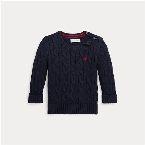 Ralph Lauren Long-sleeved Cable Crew Neck Tops Sweater Navy 2 Y  Marineblå  2 år  Drenge