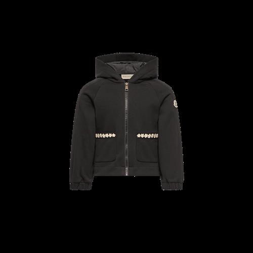 Moncler Cardigan Med Lynlås Black  Black 164 cm  Sort  164 cm  Piger