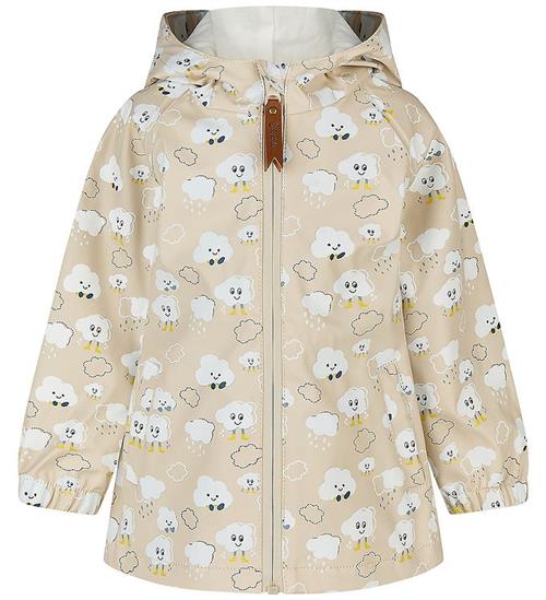 Sterntaler Regnjakke - PU - Beige m. Skyer/Farveskift