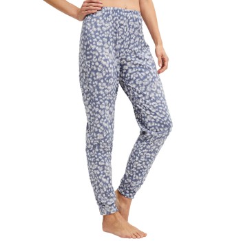 Calida Sleep Over Pyjama Pants With Cuff Hvid/Blå bomuld Small Dame