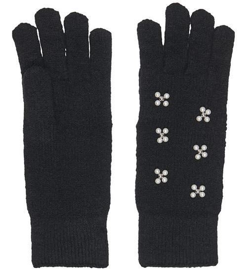 Kids Only Hansker - Strik - KogChyna - Black/Pearl/Flowers