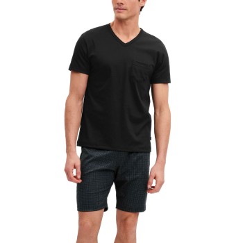 Calida Relax Streamline 1 Short Pyjamas Sort/Grå bomuld Medium Herre